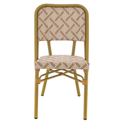 Chaise Gala — chaise de terrasse effet bambou, coloris Blanc et Camel