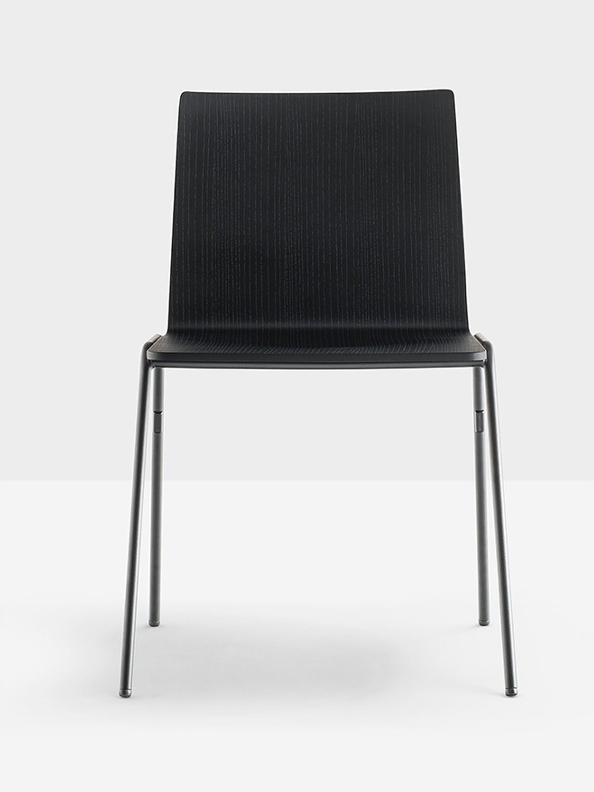 Chaise Osaka Metal 5711 Pedrali frêne noir, 4 pieds noirs