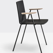 Fauteuil Osaka Metal 5712 noir vue de trois quarts