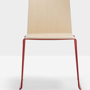Chaise Osaka Metal 5714 frêne, luge rouge