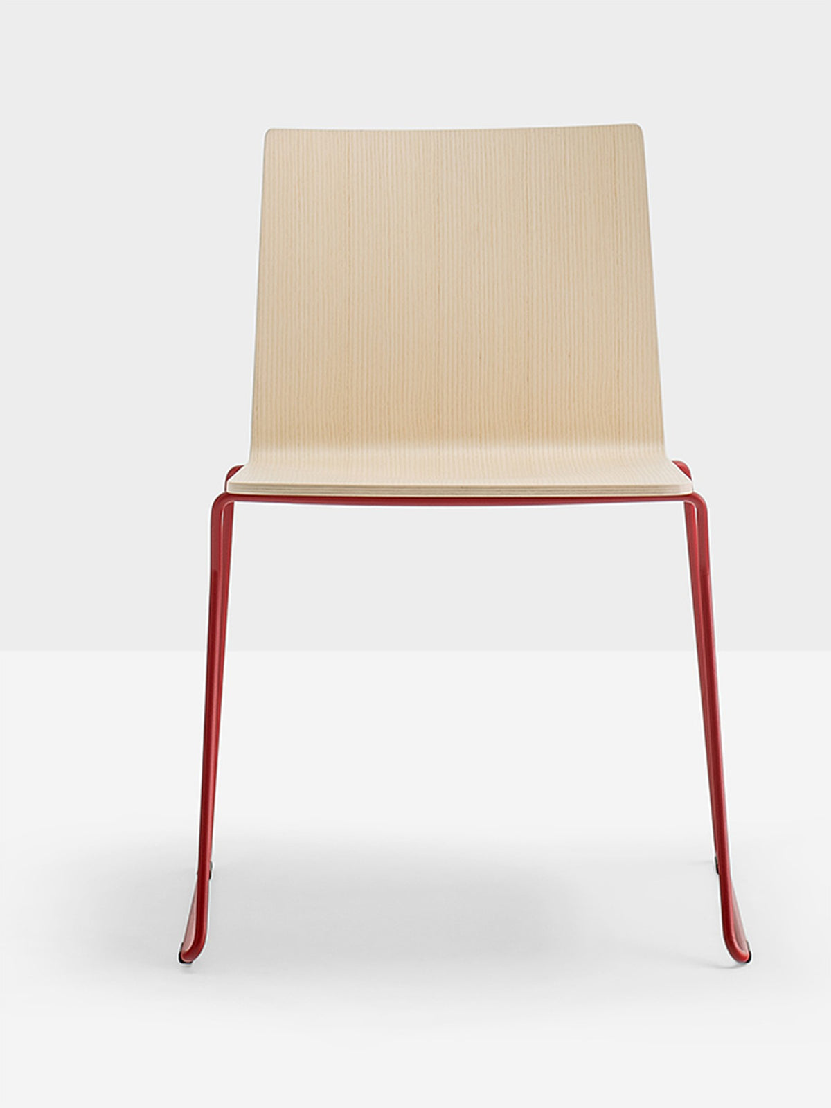 Chaise Osaka Metal 5714 frêne, luge rouge