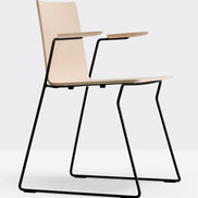 Fauteuil Osaka Metal 5715 Pedrali frêne, luge noire