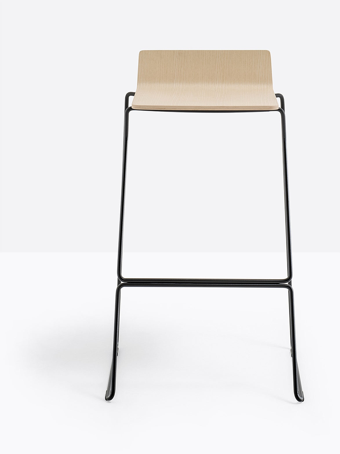 Tabouret de bar Osaka Metal 5717 Pedrali frêne, luge noire