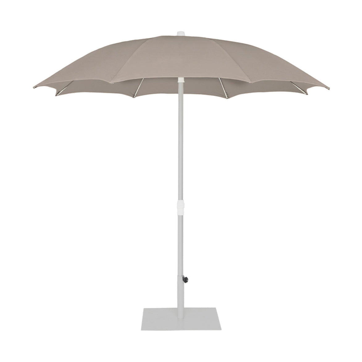Parasol Palma Ø 250 cm Ezpeleta, toile taupe