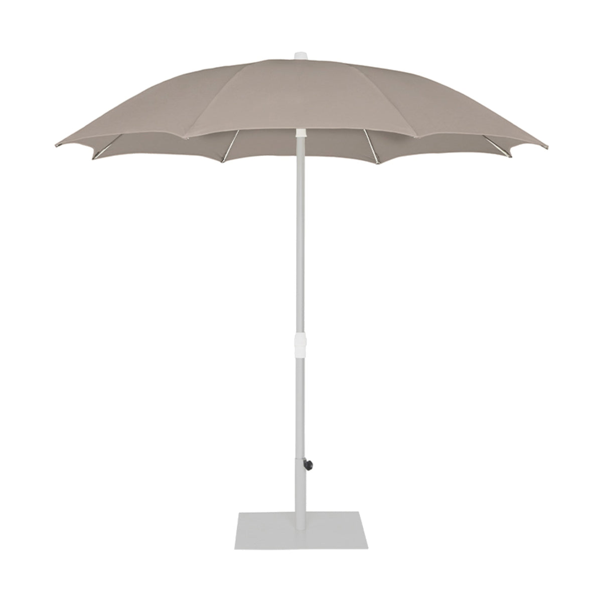 Parasol Palma Ø 250 cm Ezpeleta, toile taupe