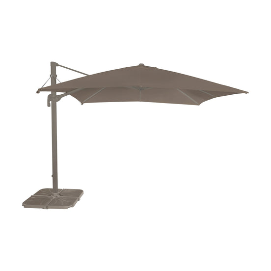 Parasol déporté Flexo 300 x 300 cm Ezpeleta toile taupe avec pied