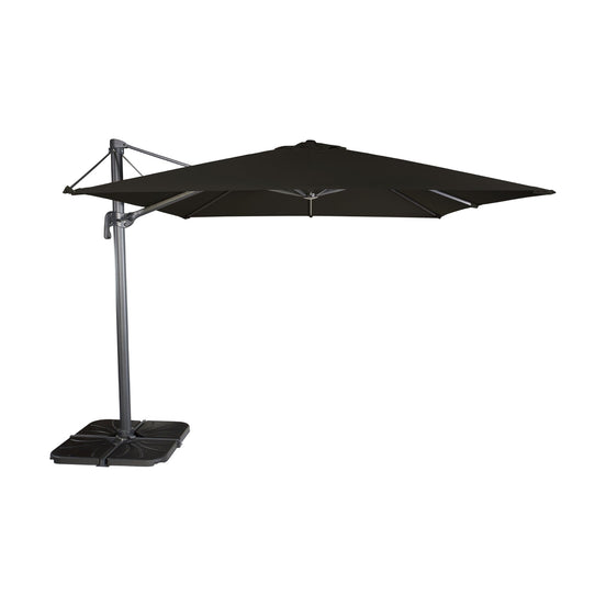 Parasol déporté Flexo 300 x 300 cm Ezpeleta toile anthracite avec pied