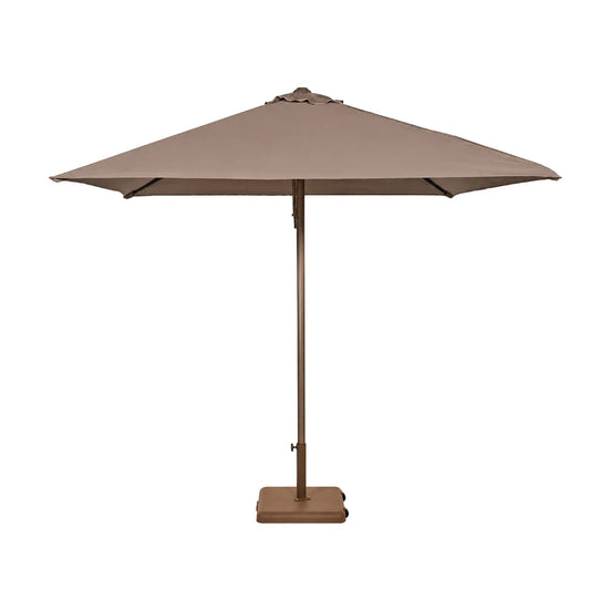 Parasol Eolo 250 x 250 cm Ezpeleta toile taupe avec pied
