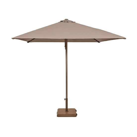 Parasol Eolo 300 x 300 cm Ezpeleta toile taupe avec pied