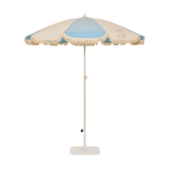 Parasol New Toscana Ezpeleta toile sky blue / sand avec pied