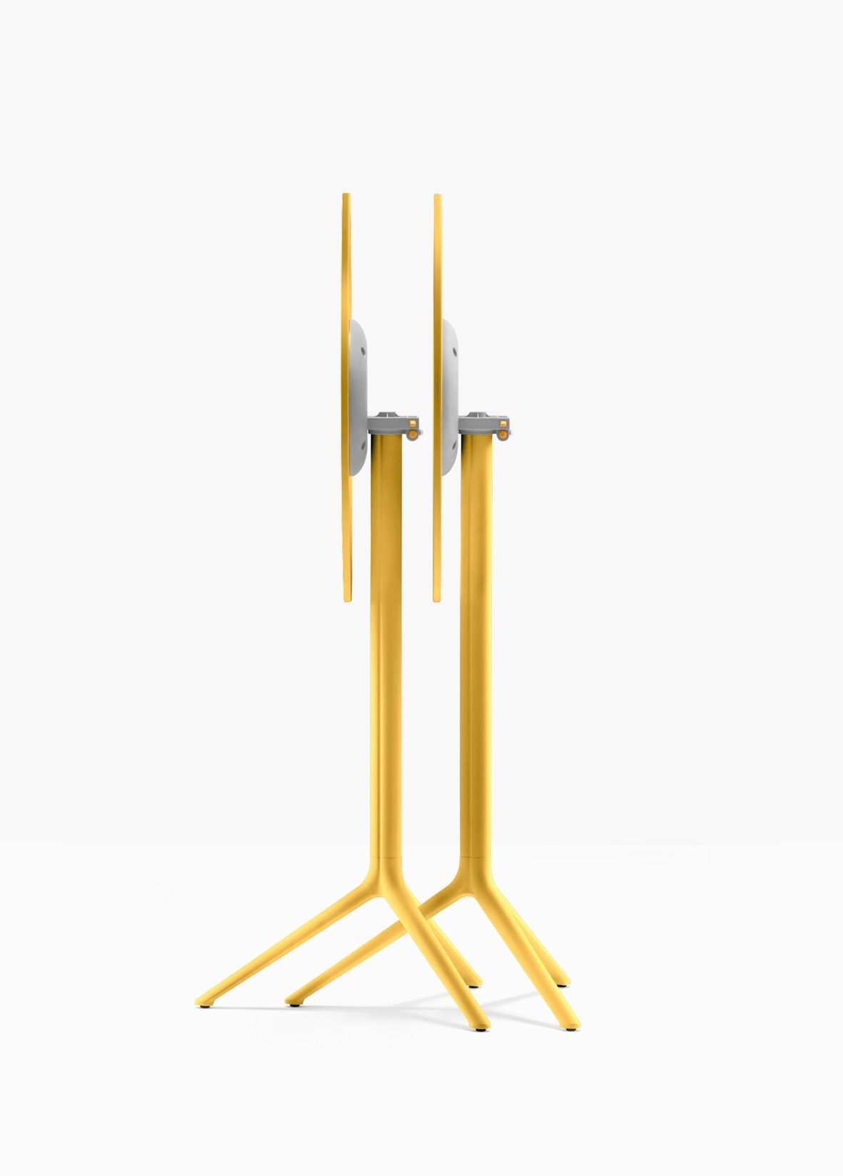 Piètement de bar Elliot rabattable 5474T Pedrali replié — coloris Jaune moutarde GI100
