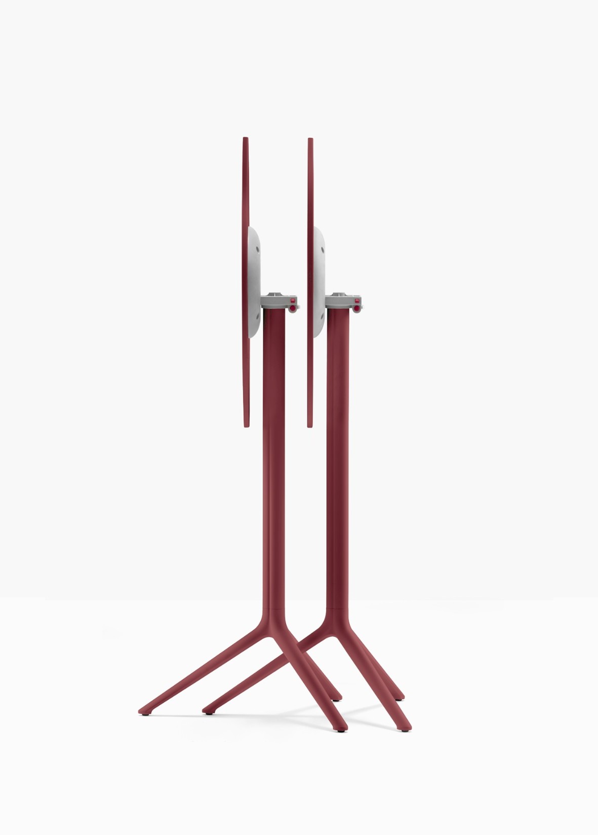 Piètement de bar Elliot rabattable 5474T Pedrali replié — coloris Bordeaux RO300