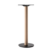 Piètement de bar Venise 108 cm — base mange-debout fonte et colonne hêtre lisse