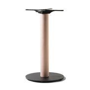Piètement de table Venise 73 cm — base fonte d'acier à colonne hêtre cylindrique