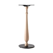 Piètement de bar Victoria 108 cm — base mange-debout à colonne hêtre façonnée