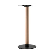 Piètement de bar Florence 108 cm — base mange-debout à reprise d'acier sur hêtre