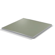 Plateau cadre inox Deauville carré 27 mm — décor Agave, cadre inox poli