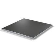 Plateau cadre inox Deauville carré 27 mm — décor Noir, cadre inox poli