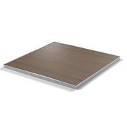 Plateau cadre inox Deauville carré 27 mm — décor Noisetier Brun, cadre inox poli