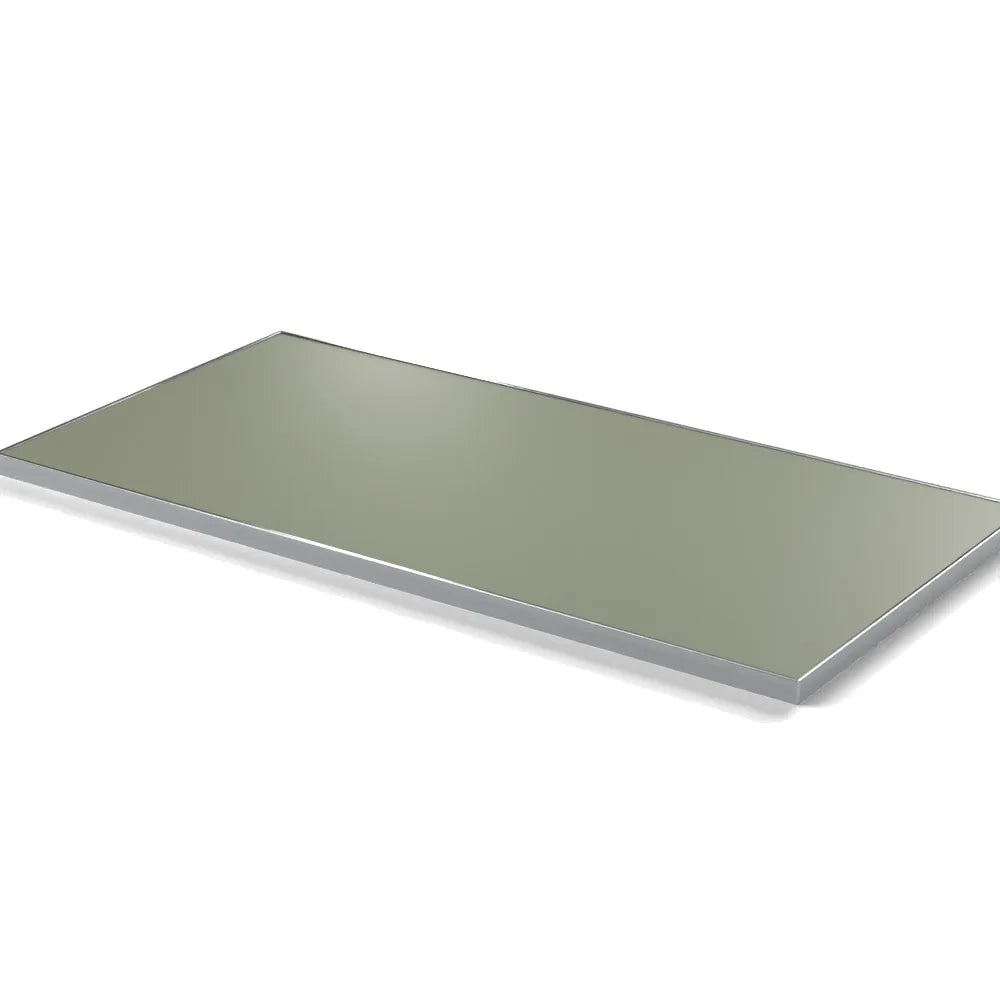 Plateau cadre inox Deauville rectangulaire 27 mm — décor Agave, cadre inox poli