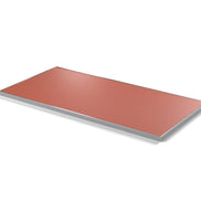 Plateau cadre inox Deauville rectangulaire 27 mm — décor Brique, cadre inox poli