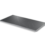 Plateau cadre inox Deauville rectangulaire 27 mm — décor Nero Grafite, cadre inox poli
