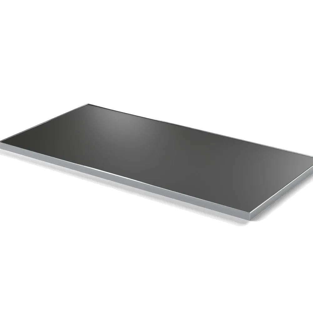 Plateau cadre inox Deauville rectangulaire 27 mm — décor Noir, cadre inox poli