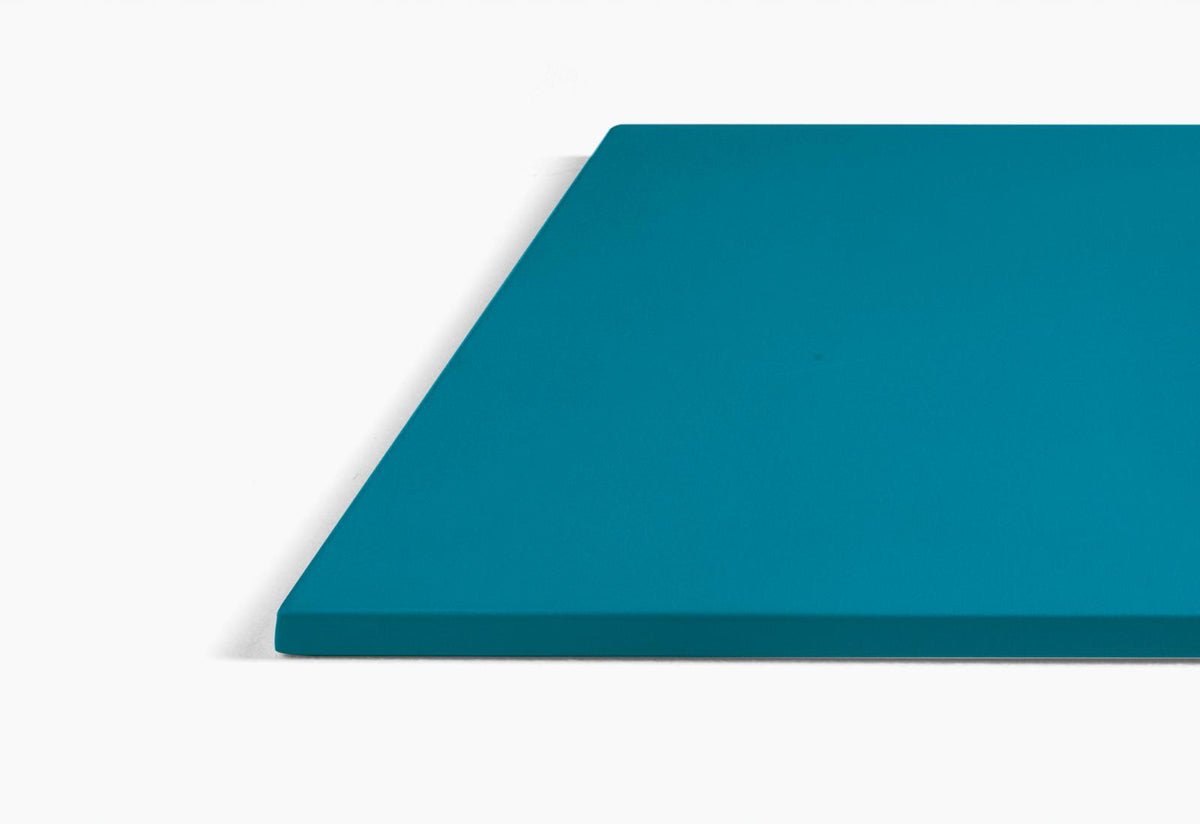 Plateau carré en acier Pedrali Bleu pétrole BL500, chant 12 mm