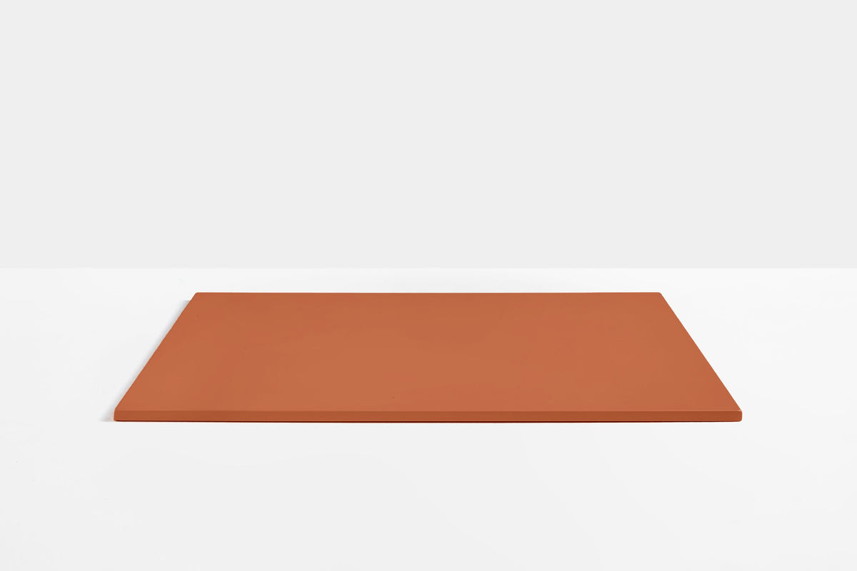 Plateau de table carré en acier Pedrali — coloris Terracotta TEE