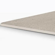 Plateau carré en grès cérame Ivory Dust, angle et chant 10 mm
