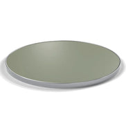 Plateau cerclage inox Deauville rond 27 mm — décor Agave, cerclage inox poli