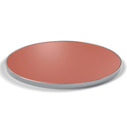 Plateau cerclage inox Deauville rond 27 mm — décor Brique, cerclage inox poli