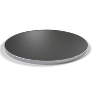 Plateau cerclage inox Deauville rond 27 mm — décor Noir, cerclage inox poli