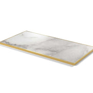 Plateau cadre laiton Riviera rectangulaire 27 mm — décor Marbre Veneto, cadre laiton lisse