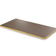 Plateau cadre laiton Riviera rectangulaire 27 mm — décor Noisetier Brun, cadre laiton lisse