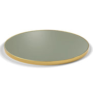 Plateau cerclage laiton Riviera rond 27 mm — décor Agave, cerclage laiton lisse