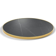 Plateau cerclage laiton Riviera rond 27 mm — décor Nero Grafite, cerclage laiton lisse