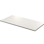 Plateau compact Mistral rectangulaire 10 mm — décor Blanc Megève, compact HPL tranche noire