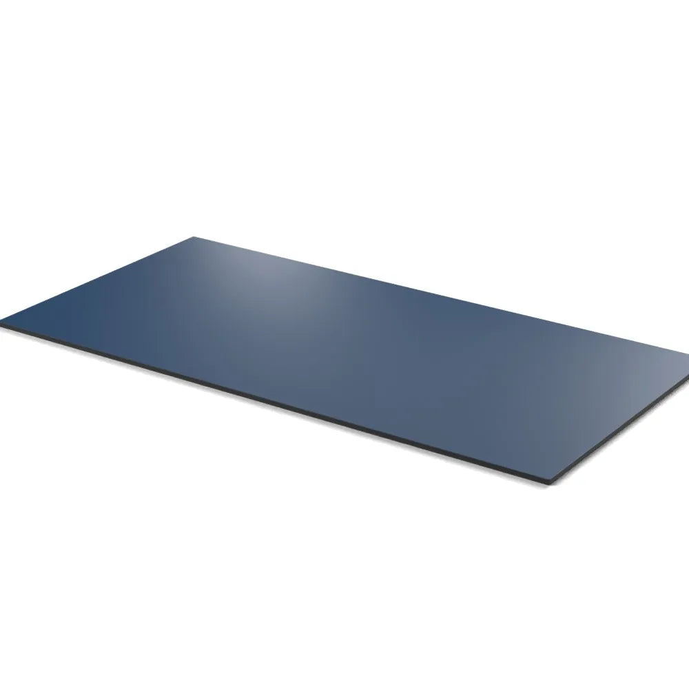 Plateau compact Mistral rectangulaire 10 mm — décor Bleu Velvet, compact HPL tranche noire