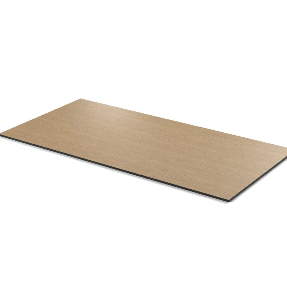 Plateau compact Mistral rectangulaire 10 mm — décor Chêne Adrian, compact HPL tranche noire