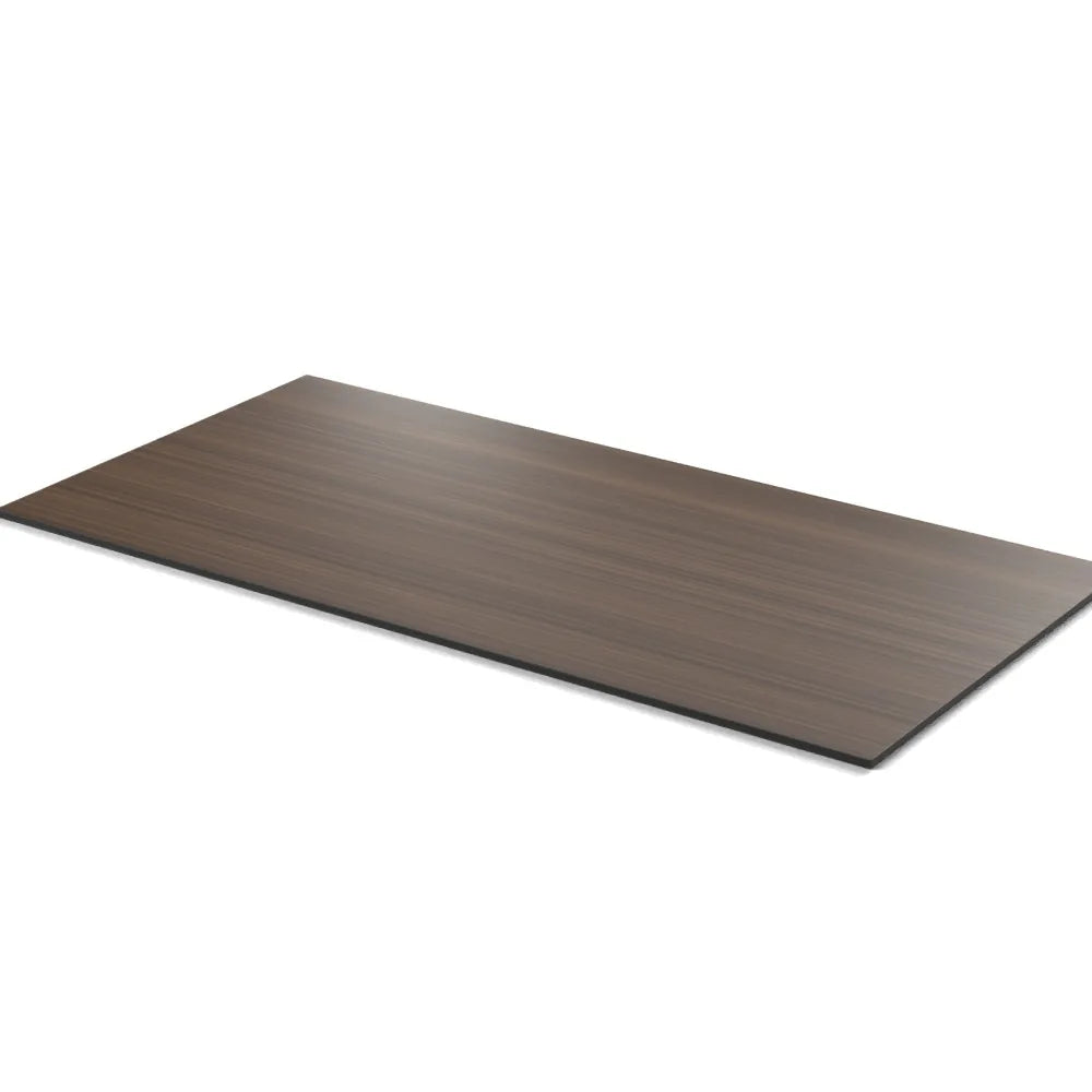 Plateau compact Mistral rectangulaire 10 mm — décor Chêne Brasero, compact HPL tranche noire