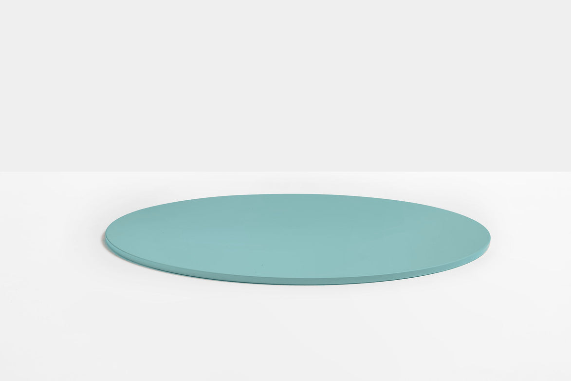 Plateau de table rond en acier Pedrali — coloris Bleu ciel AZ100E