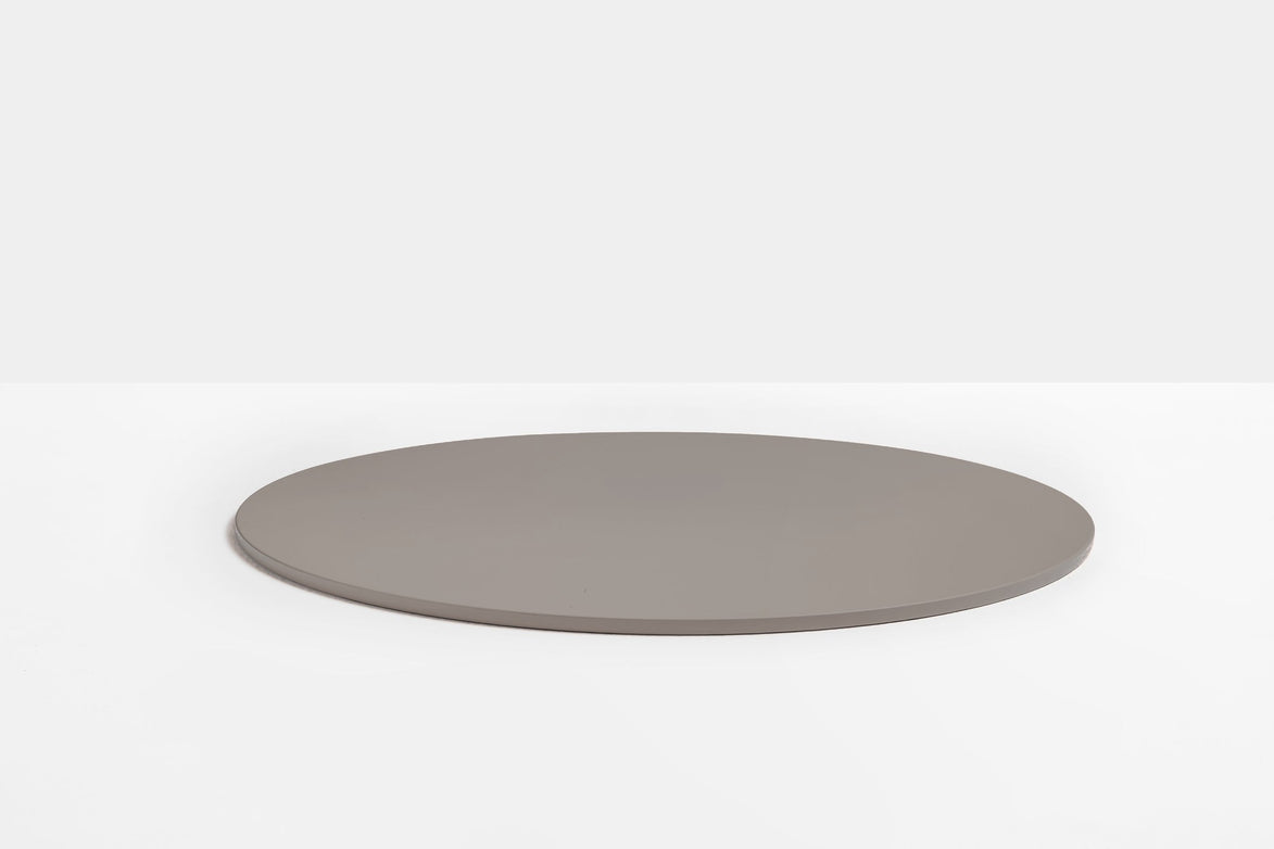 Plateau de table rond en acier Pedrali — coloris Taupe BE200E