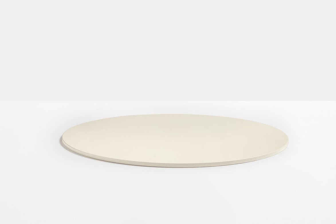 Plateau de table rond en acier Pedrali — coloris Blanc cassé BI200E