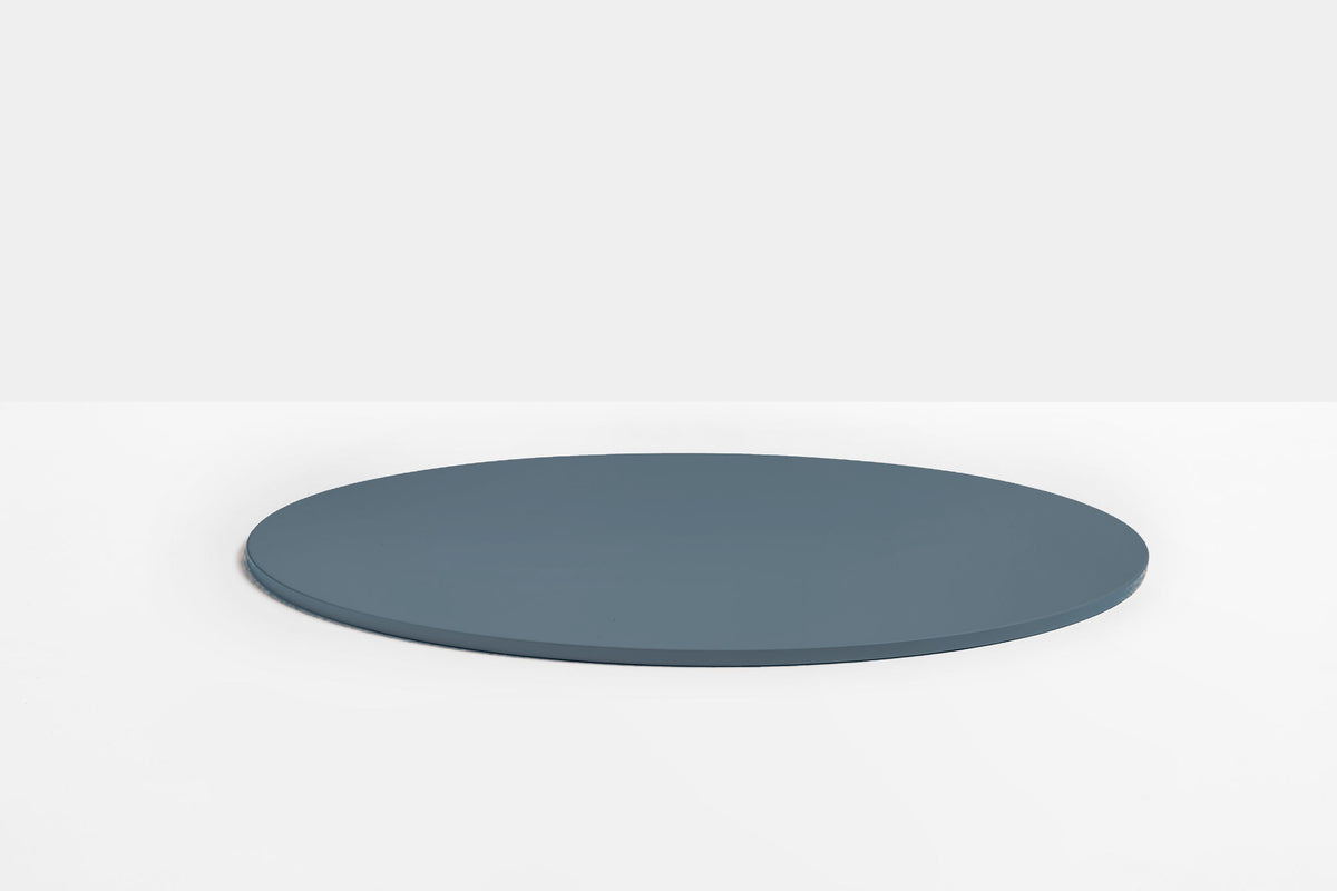 Plateau de table rond en acier Pedrali — coloris Bleu ardoise BL600E