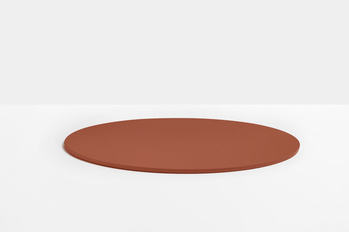 Plateau de table rond en acier Pedrali — coloris Terracotta foncé TE200E