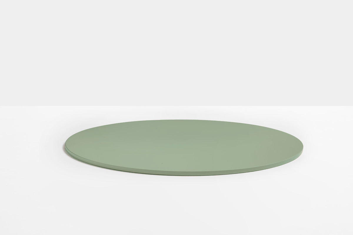 Plateau de table rond en acier Pedrali — coloris Vert sauge VE100E