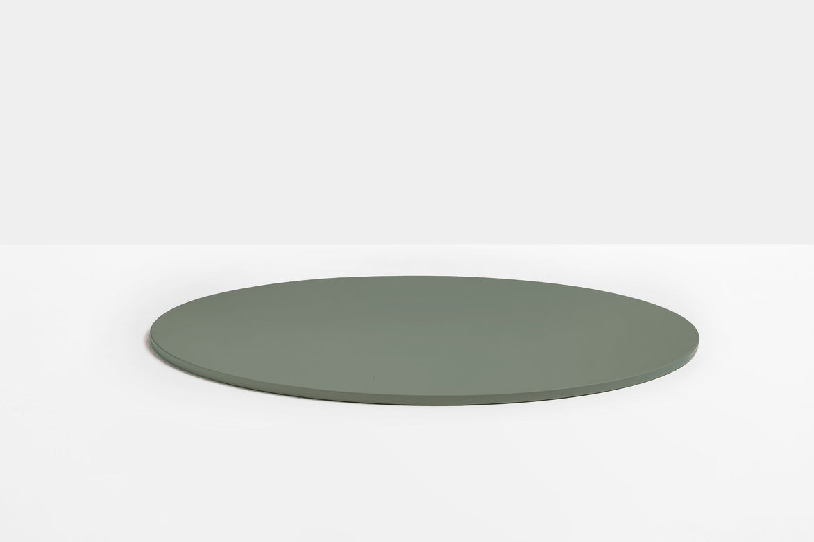 Plateau de table rond en acier Pedrali — coloris Vert forêt VE300E