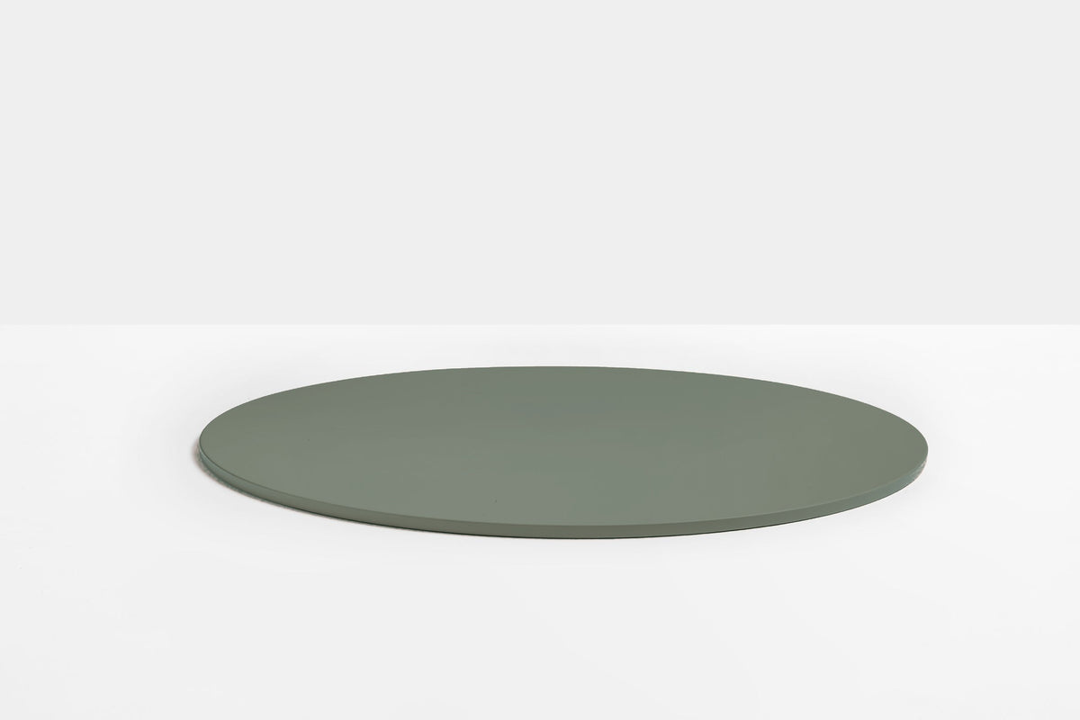 Plateau de table rond en acier Pedrali — coloris Vert forêt VE300E