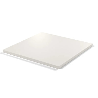 Plateau stratifié Atelier carré 28 mm — décor Bianco Ghiaccio, chant ton sur ton